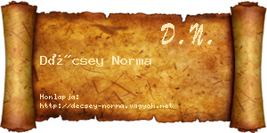 Décsey Norma névjegykártya
